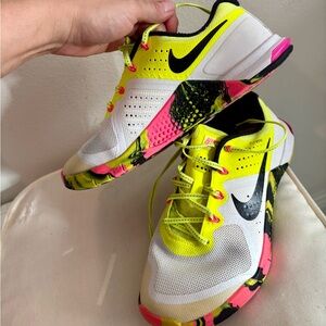 Nike Bright Yellow and Pink Sneakers